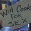 Book: “Will Cook for Sex”. How’s that for directness?
